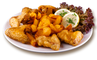 Chicken Wings 6 Stk. mit Beilage