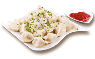Pelmeni (Teigtaschen) mit Soße nach Wahl