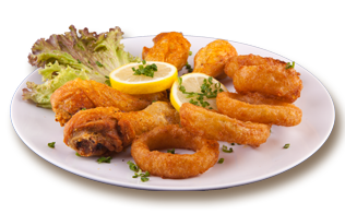Hähnchenkeulen 3 Stk. mit Beilage